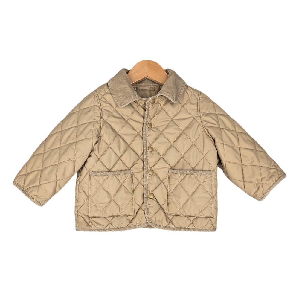 UNIQLO BABY BUTTON-UP QUILTED JACKET – SIZE 80 (12–18 MONTHS) – BEIGE